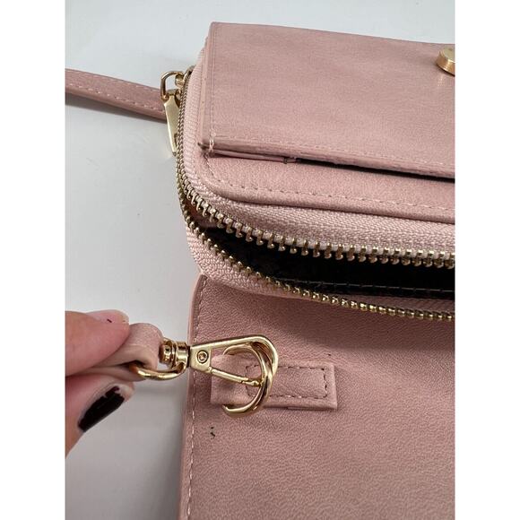 Urban Expressions Pink Vegan Leather Crossbody W/ Gold Toned Hardware Bag - Picture 7 of 12